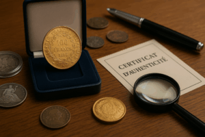 Pièces rares du Club Français de la Monnaie avec certificat d’authenticité et collection numismatique